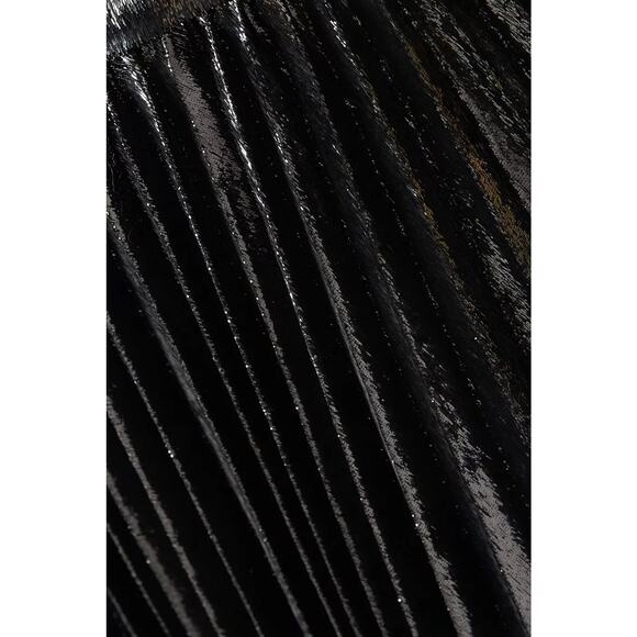 NWT Dolce & Gabbana Black Pleated Midi Skirt in Flowing Lamé Velvet IT 46 US XL - Picture 4 of 13